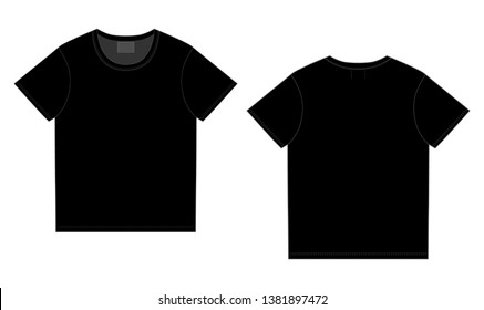 T Shirt Images Stock Photos Vectors Shutterstock - black t shirt design template front and back technical sketch unisex t shirt