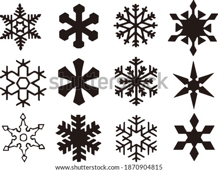 Black vector snowflake for decoration