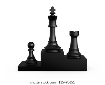 Black Victory Podium Chess Pieces First Stock Illustration 115498651 ...