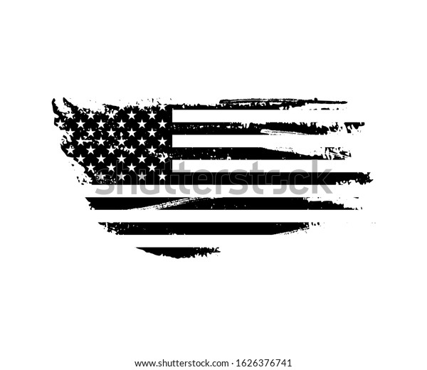 Black Vintage Usa Flag Illustration American Stock Illustration ...