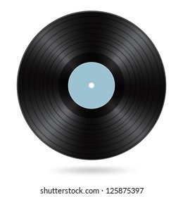 Black Vinyl Disc Cyan Blank Label Stock Illustration 125875397 ...