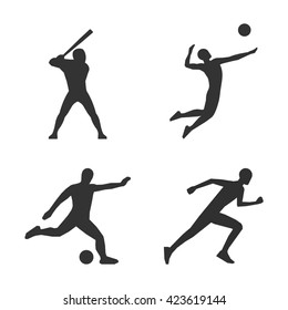 Black Volleyball Icon Soccer Players Black Stock Illustration 423619144 ...