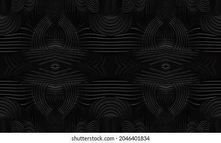 Black Wall Pattern Background 3d Paper Stock Illustration 2046401834 ...