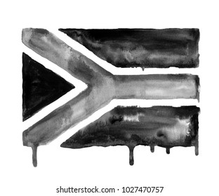 Black Water Color Painting Of The South African Flag Symbolizing The Sadness The South African People Feel Towards Their Corrupt Government
