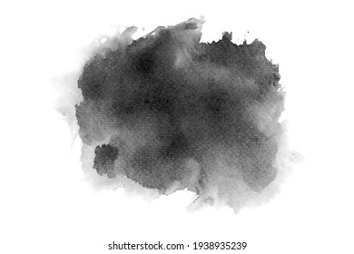black watercolor paint stroke background