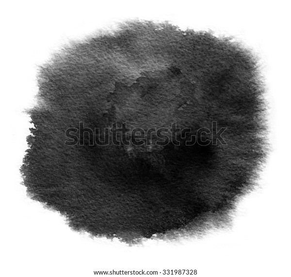 水彩ペイントのブロッチとブラシストロークを使用した黒い水のカラー汚れ ハロウィーンの黒い背景 のイラスト素材