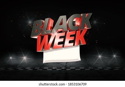 Black Week 3D Friday Isolated  - Powered by Shutterstock