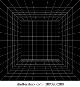 Black And White 3D Grid