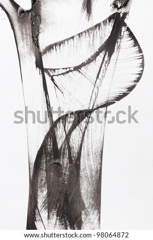 black and white abstract brush painting