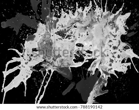 Black White Abstract Painting Creative Abstract Stock Illustration