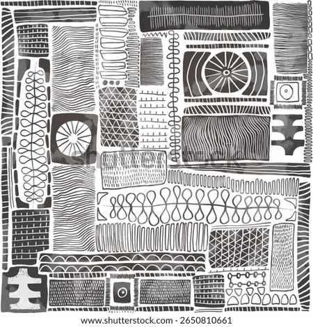 A black and white abstract pattern creates a visually intriguing and decorative design