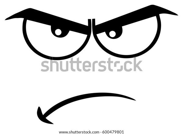 Black White Angry Cartoon Funny Face Stock Illustration 600479801 ...