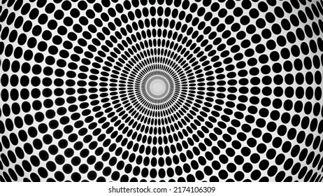 Black and white background.Design.Black and white round small circles in abstraction move and flash in different colors.Changing black to white.