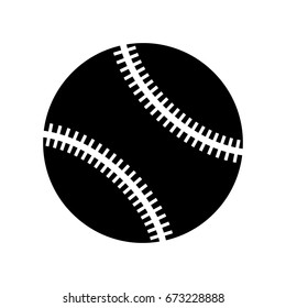Black White Baseball Ball Silhouette Isolated Stock Illustration ...