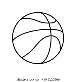Black And White Basketball Ball Outline Icon Isolated