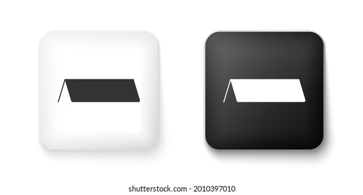 Black And White Blank Paper Table Card Icon Isolated On White Background. Tent Card Icon. Square Button..