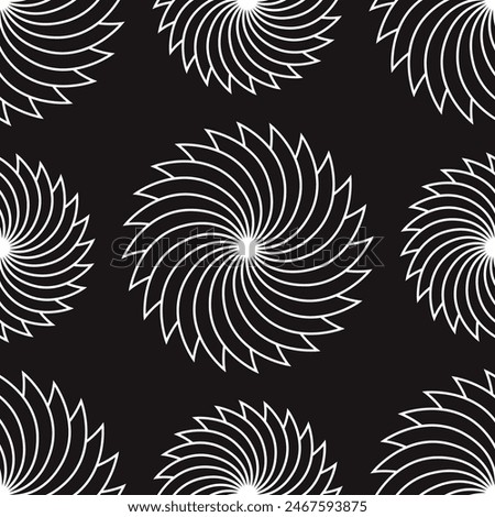 Black and white boho geometric pattern, seamless pattern, digital paper, wavy lines, kaleidoscope, abstract flowers, snazzy, elegant, bohemian, minimalist, repeated background, modern, art, graphic
