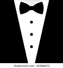 Vector Silhouette Tuxedo Bow Tie Stock Vector (Royalty Free) 196607435