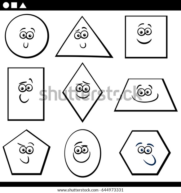 Black White Cartoon Illustration Educational Basic Stock Illustration ...