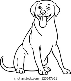 Black White Cartoon Illustration Funny Labrador Stock Illustration ...