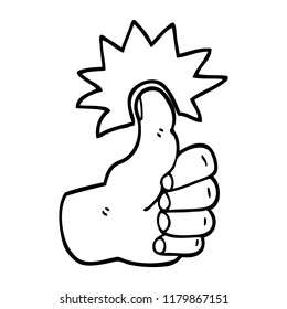 Black White Cartoon Thumbs Symbol Stock Vector (Royalty Free ...