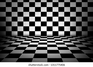 Black White Checker Interior Room Space Stock Illustration 1311775406