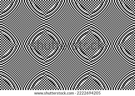 Black and white checkered pattern, arched, background