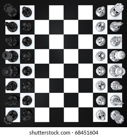 Black And White Chess Board Top View