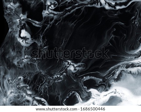 Black and white creative abstract hand painted background, marble texture, abstract ocean, acrylic painting on canvas. Modern art. Contemporary art.