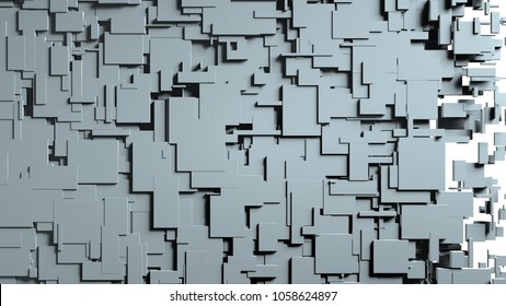 Black And White Cubes Screen Wipe Transition. 3D Rendering