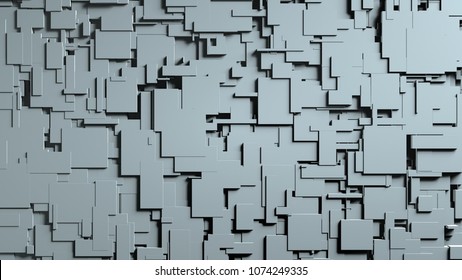 Black And White Cubes Screen Wipe Transition. 3D Rendering