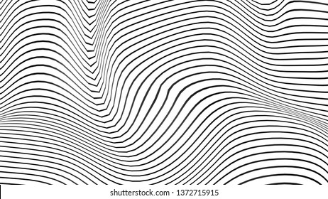 Black White Curve Wave Line Abstract Stock Illustration 1372715915 ...