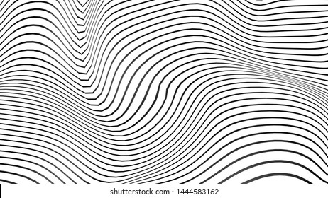 Vector Monochrome Seamless Pattern Curved Lines Stock Vector (Royalty ...