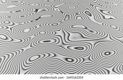 Black and white Damascus steel knife material pattern used for background and wallpaper. Black and white pattern for damask steel and alloy. Image by 3D Software rendering.