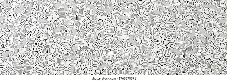 Black and white Damascus steel knife material pattern used for background and wallpaper. Black and white pattern for damask steel and alloy. Image by 3D Software rendering.