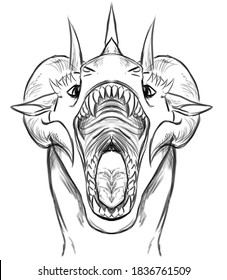dragon sketch open mouth