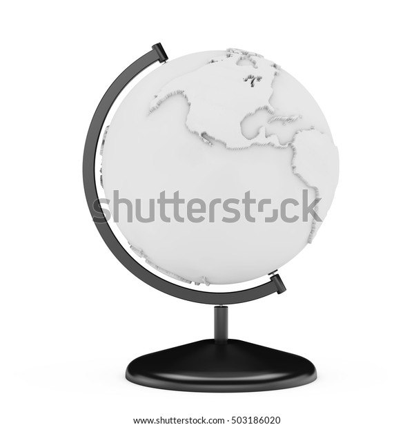 Planete Terre Noire Et Blanche Pied Illustration De Stock