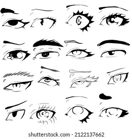 Anime Eyes Simple Drawing Reference Stock Illustration 2310385913