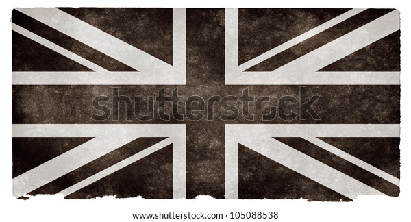 Black White Flag United Kingdom On Stock Illustration 105088538