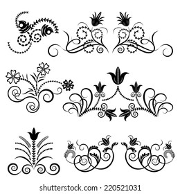 Vector Large Set Floral Design Elements Stock Vector (Royalty Free ...