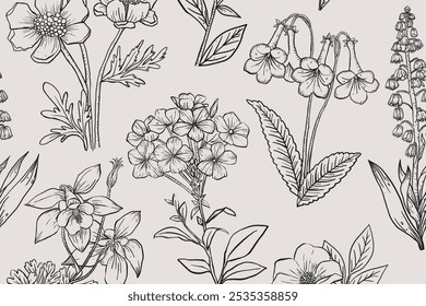 Ilustración floral en blanco