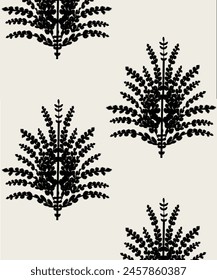 Black White Floral modern pattern Illustrazione stock