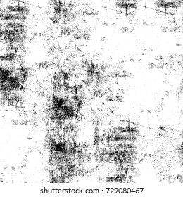 Black and white grunge background. Abstract monochrome pattern of cracks, stains, chips. Old smears of black paint on white. Vintage dark, dirty style. Scattered retro elements for design - Shutterstock ID 729080467