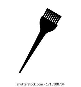 Black and white hair dye brush silhouette. Beauty salon tool. Hairdresser equipment illustration for icon, stamp, label, certificate, brochure, leaflet, poster, coupon or banner decoration - Powered by Shutterstock