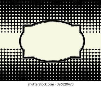 Black and white halftone dottedbackground and frame