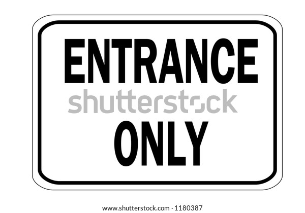 Black White Horizontal Entrance Only Traffic Stock Illustration 1180387