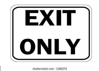 Black White Horizontal Exit Only Traffic Stock Illustration 1180374 ...