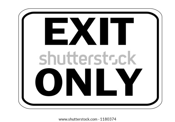 Black White Horizontal Exit Only Traffic Stock Illustration 1180374