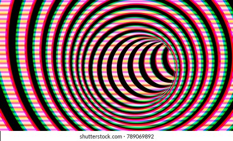 Black and white hypnotic spiral. 3d rendering