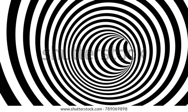 Black White Hypnotic Spiral 3d Rendering Stock Illustration 789069898